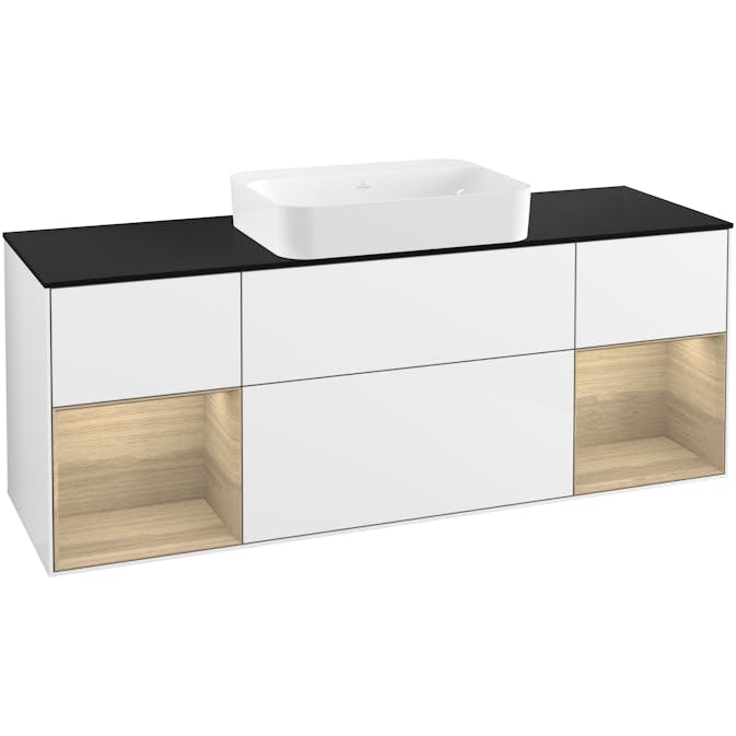 Tvättställsskåp Villeroy & Boch Finion med Två Hyllor och Bänkskiva för Fristående Tvättställ