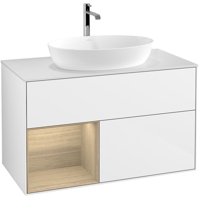 Tvättställsskåp Villeroy & Boch Finion med 2 Lådor Hylla och Bänkskiva för Fristående Tvättställ från Artis & Collaro