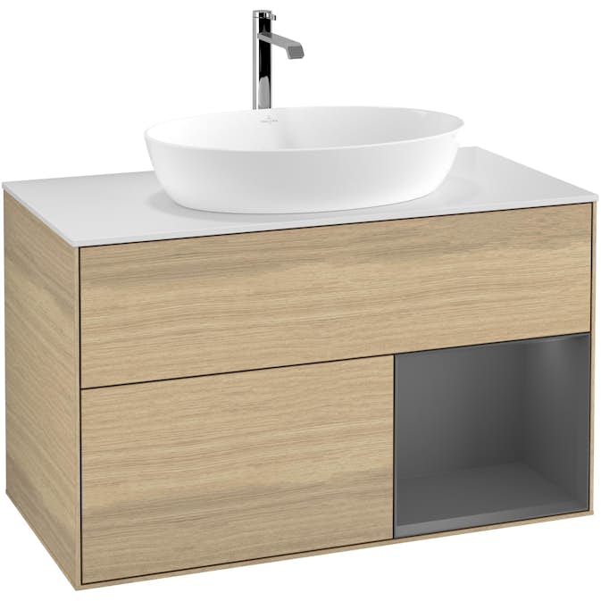 Tvättställsskåp Villeroy & Boch Finion med 2 Lådor Hylla och Bänkskiva för Fristående Tvättställ från Artis & Collaro