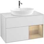 Tvättställsskåp Villeroy & Boch Finion med 2 Lådor Hylla och Bänkskiva för Fristående Tvättställ från Artis & Collaro