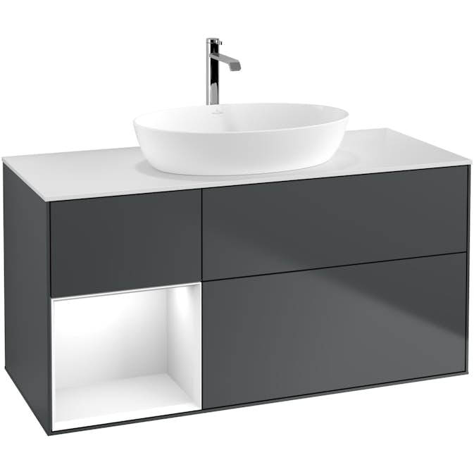 Tvättställsskåp Villeroy & Boch Finion med 3 Lådor Hylla och Bänkskiva för Fristående Tvättställ från Artis & Collaro