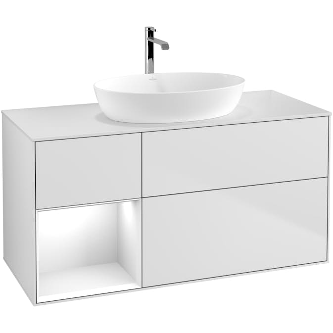 Tvättställsskåp Villeroy & Boch Finion med 3 Lådor Hylla och Bänkskiva för Fristående Tvättställ från Artis & Collaro