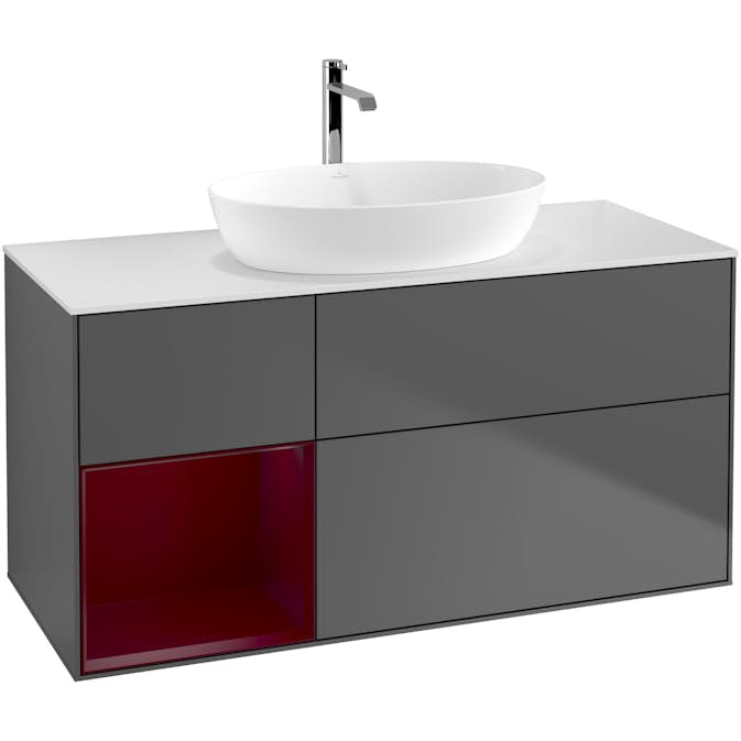 Tvättställsskåp Villeroy & Boch Finion med 3 Lådor Hylla och Bänkskiva för Fristående Tvättställ från Artis & Collaro