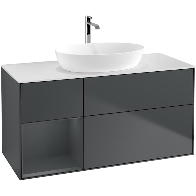 Tvättställsskåp Villeroy & Boch Finion med 3 Lådor Hylla och Bänkskiva för Fristående Tvättställ från Artis & Collaro