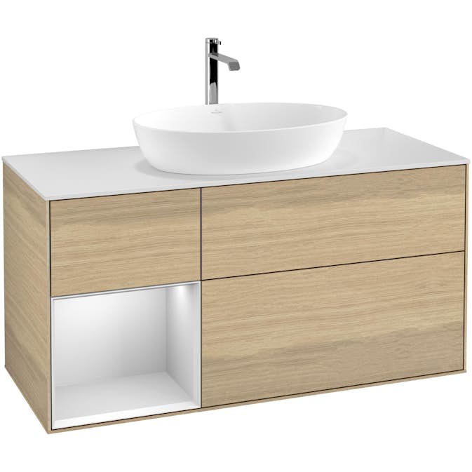 Tvättställsskåp Villeroy & Boch Finion med 3 Lådor Hylla och Bänkskiva för Fristående Tvättställ från Artis & Collaro