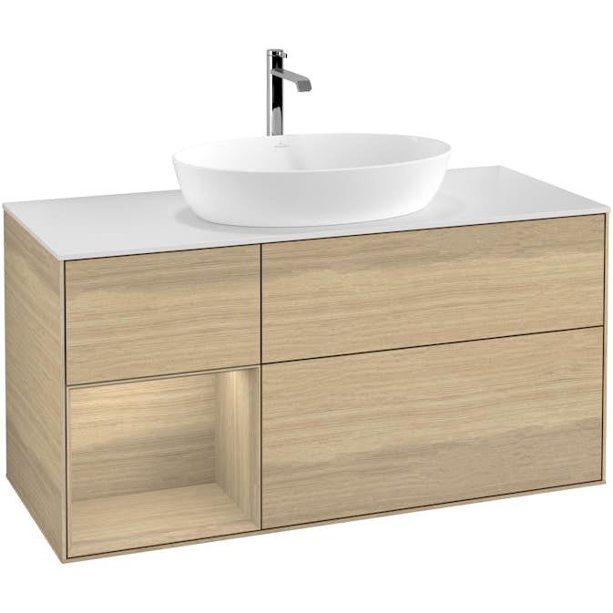 Tvättställsskåp Villeroy & Boch Finion med 3 Lådor Hylla och Bänkskiva för Fristående Tvättställ från Artis & Collaro