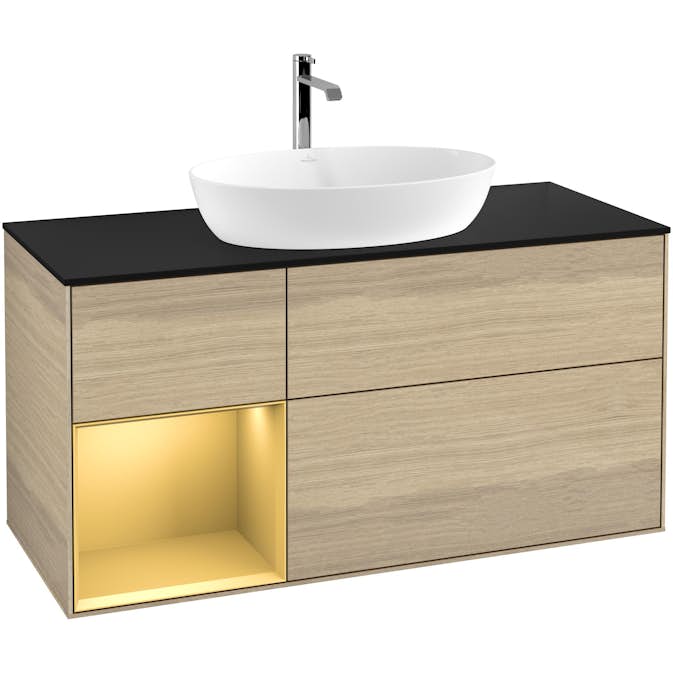 Tvättställsskåp Villeroy & Boch Finion med 3 Lådor Hylla och Bänkskiva för Fristående Tvättställ från Artis & Collaro