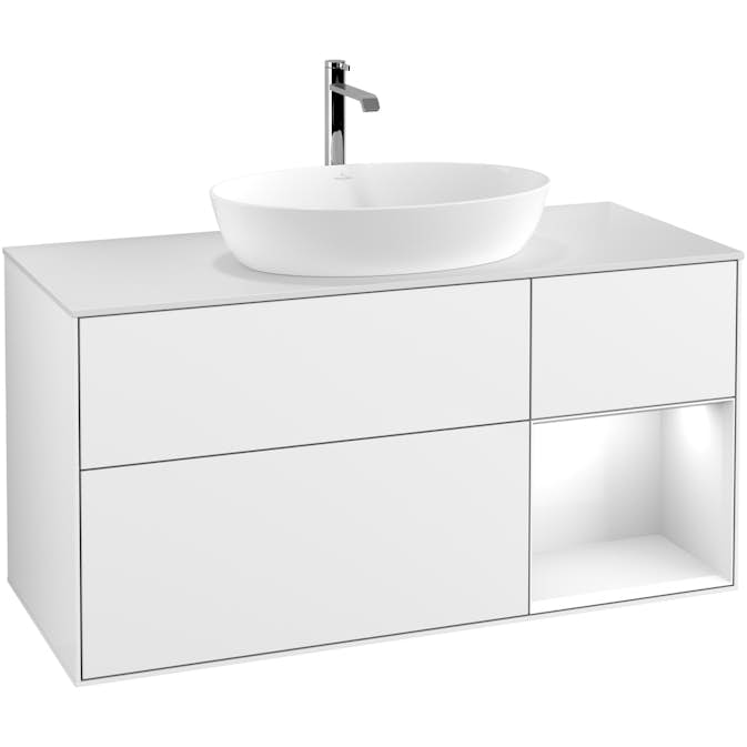 Tvättställsskåp Villeroy & Boch Finion med 3 Lådor Hylla och Bänkskiva för Fristående Tvättställ från Artis & Collaro