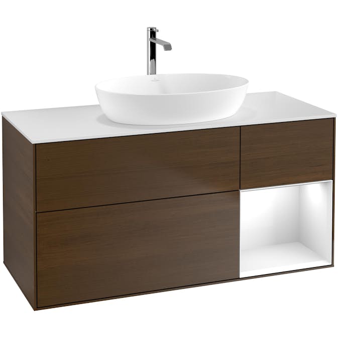 Tvättställsskåp Villeroy & Boch Finion med 3 Lådor Hylla och Bänkskiva för Fristående Tvättställ från Artis & Collaro