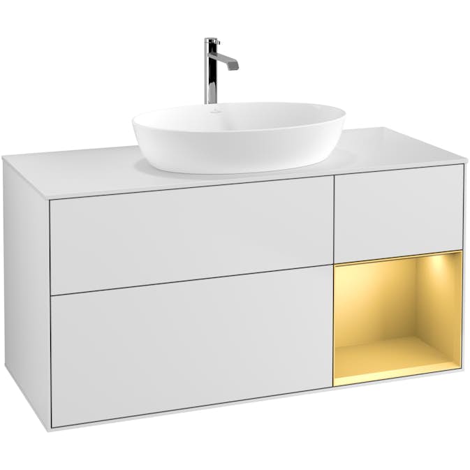 Tvättställsskåp Villeroy & Boch Finion med 3 Lådor Hylla och Bänkskiva för Fristående Tvättställ från Artis & Collaro