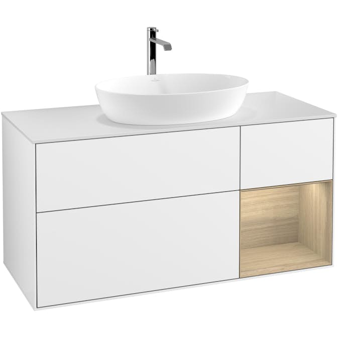 Tvättställsskåp Villeroy & Boch Finion med 3 Lådor Hylla och Bänkskiva för Fristående Tvättställ från Artis & Collaro