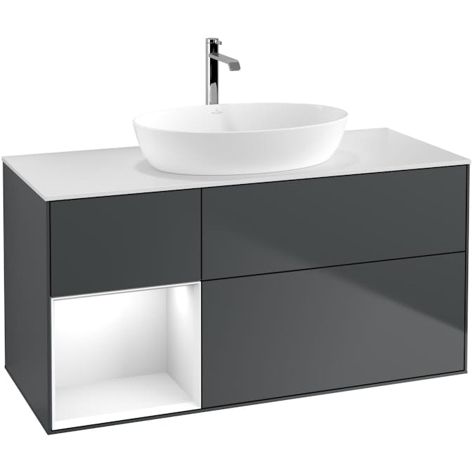 Tvättställsskåp Villeroy & Boch Finion med 3 Lådor Hylla och Bänkskiva för Fristående Tvättställ från Artis & Collaro