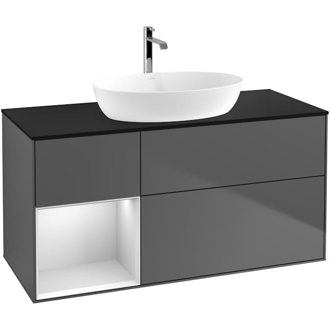 Tvättställsskåp Villeroy & Boch Finion med 3 Lådor Hylla och Bänkskiva för Fristående Tvättställ från Artis & Collaro