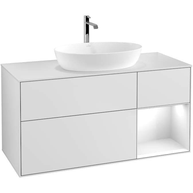 Tvättställsskåp Villeroy & Boch Finion med 3 Lådor Hylla och Bänkskiva för Fristående Tvättställ från Artis & Collaro
