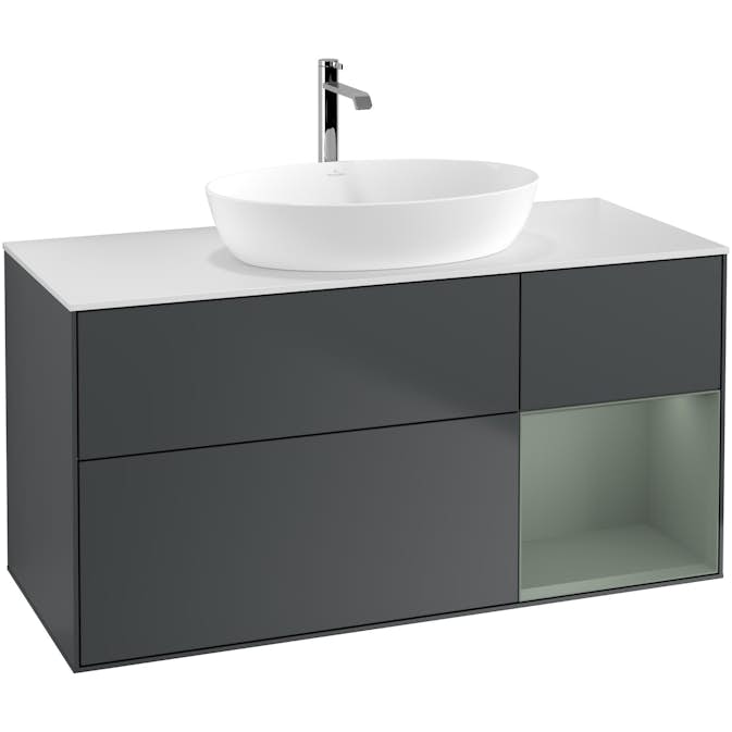 Tvättställsskåp Villeroy & Boch Finion med 3 Lådor Hylla och Bänkskiva för Fristående Tvättställ från Artis & Collaro