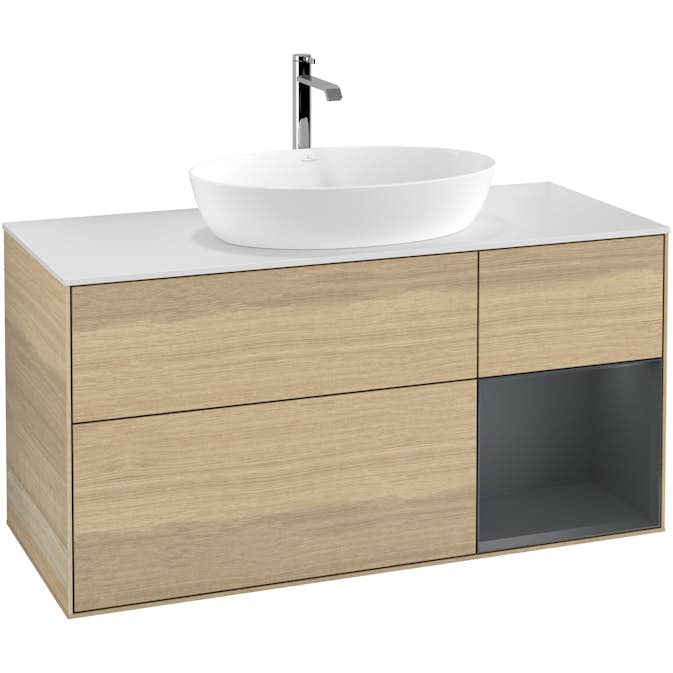 Tvättställsskåp Villeroy & Boch Finion med 3 Lådor Hylla och Bänkskiva för Fristående Tvättställ från Artis & Collaro