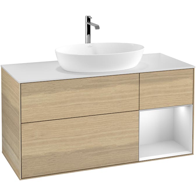 Tvättställsskåp Villeroy & Boch Finion med 3 Lådor Hylla och Bänkskiva för Fristående Tvättställ från Artis & Collaro