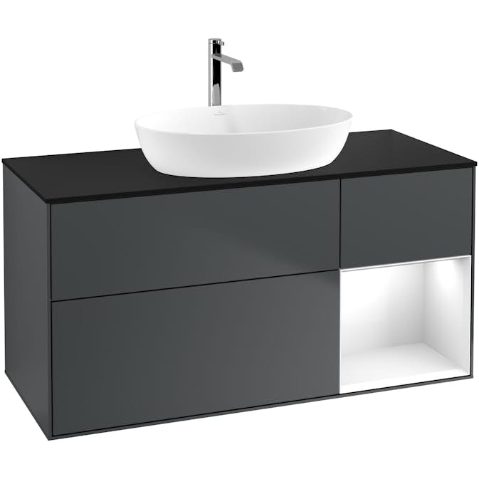 Tvättställsskåp Villeroy & Boch Finion med 3 Lådor Hylla och Bänkskiva för Fristående Tvättställ från Artis & Collaro