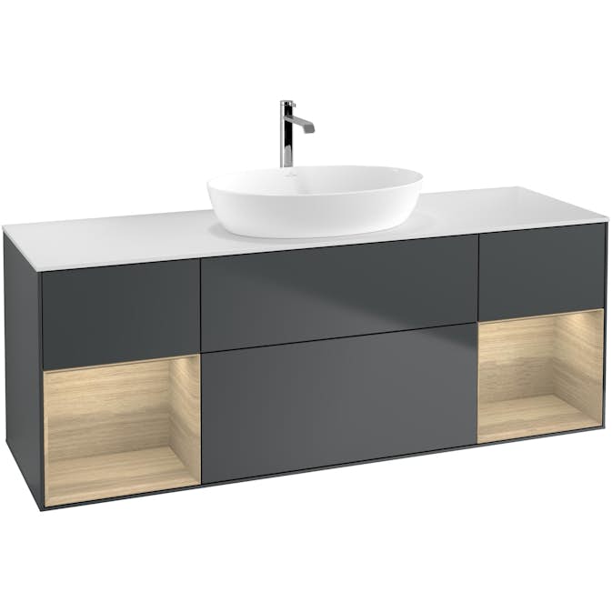 Tvättställsskåp Villeroy & Boch Finion med Två Hyllor och Bänkskiva för Fristående Tvättställ från Artis & Collaro