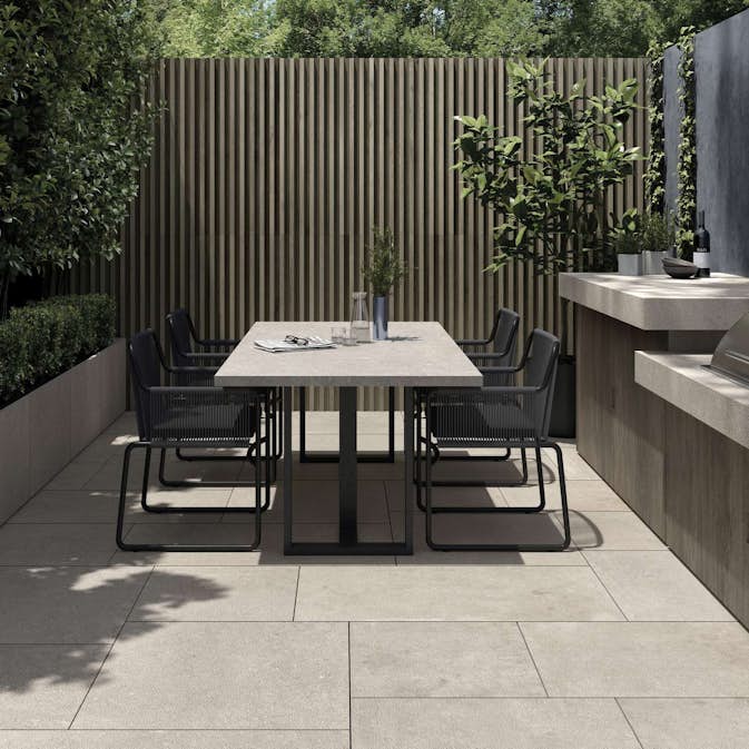 Uteklinker Pronto Klinkerdäck Antique Dune Carved 60x120 cm