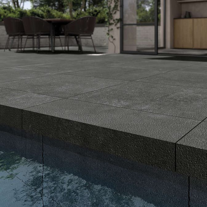 Uteklinker Pronto Klinkerdäck Antique Nuit Carved 80x180 cm