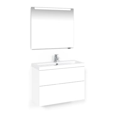 Möbelpaket Macro Design Charm Tvättställsskåp med Crown Spegel Ambilight