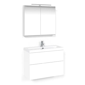 Möbelpaket Macro Design Charm Tvättställsskåp med Crown Spegelskåp