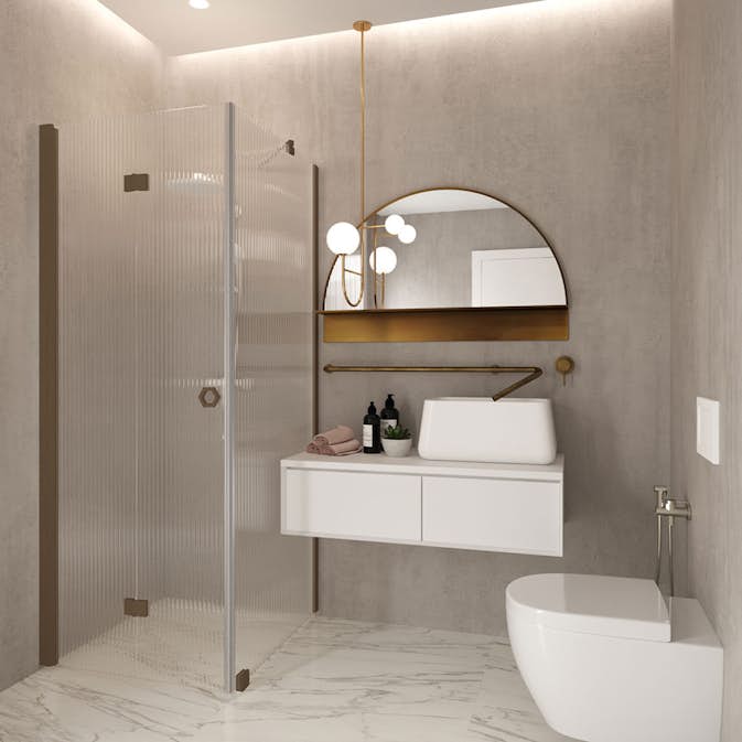 Duschhörn Hietakari Forma 369 Fast Vägg och Vikbar Dörr