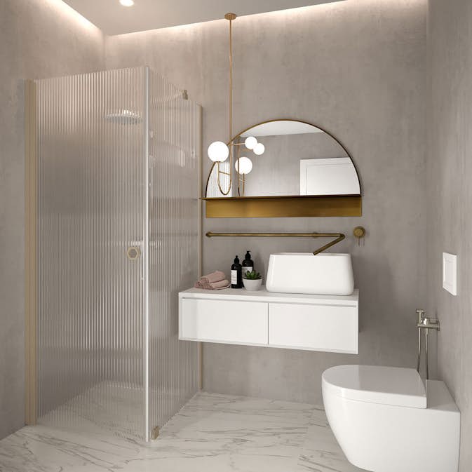 Duschhörn Hietakari Forma 368 Fast Vägg och Vändbar Dörr