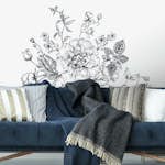 Väggdekor RoomMates Black & White Peony Giant