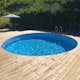 Stålväggspool Planet Pool Premium Inbyggd Rund Ø420 cm D:120 cm inkl SF8 Stege och Tillbehör
