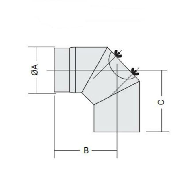 Rörböj Kaminexperten Sexkantig 90 Böj 120