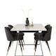 Matgrupp Venture Home Estelle 140 med 4 Valentina Stolar Läder