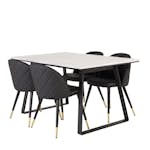 Matgrupp Venture Home Estelle 140 med 4 Valentina Stolar Läder