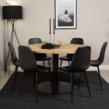 Matgrupp Venture Home Cirebon Ø140 cm med 6 Polar Stolar