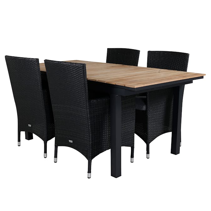 Matgrupp Utomhus Venture Home Meya 160/240 med 4 Milwa Trädgårdsstolar