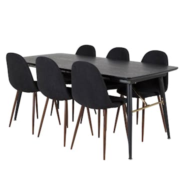 Matgrupp Venture Home Guld med 6 Pobbie Stolar Polyestertyg