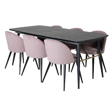 Matgrupp Venture Home Guld med 6 Valentina Stolar Manchester