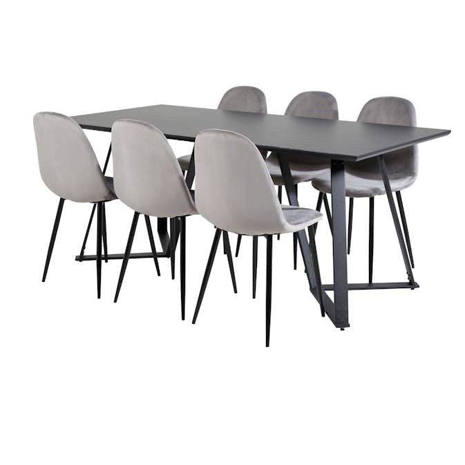 Matgrupp Venture Home Madde med 6 Pobbie Stolar Sammet