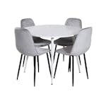 Matgrupp Venture Home Plake med 4 Phoi Stolar Sammet Runt