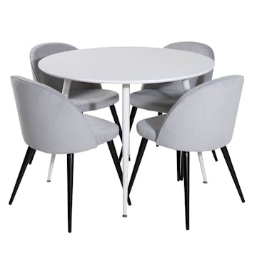 Matgrupp Venture Home Plake med 4 Valentina Stolar Manchester Runt