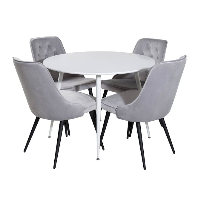 Matgrupp Venture Home Plake med 4 Vera Stolar Sammet Runt