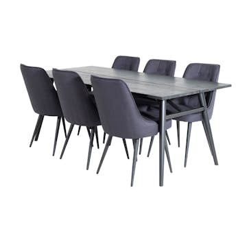 Matgrupp Venture Home Salt med 6 Vera Stolar Polyestertyg