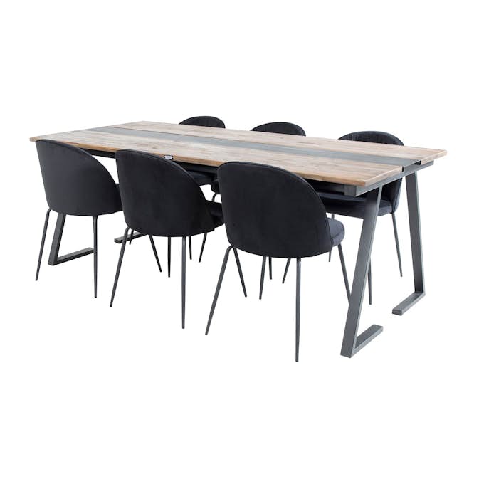 Matgrupp Venture Home Jane med 6 Wrigley Stolar