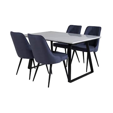 Matgrupp Venture Home Estelle 140 med 4 Vera Stolar PolyEstelletyg