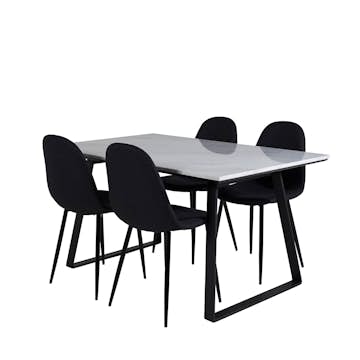 Matgrupp Venture Home Estelle 140 med 4 Pobbie Stolar PolyEstelletyg