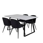 Matgrupp Venture Home Estelle 140 med 4 Valentina Stolar PolyEstelletyg