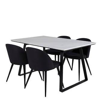 Matgrupp Venture Home Estelle 140 med 4 Valentina Stolar PolyEstelletyg