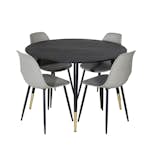 Matgrupp Venture Home Dipp Ø115 cm med 4 Polar Plast Stolar