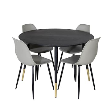 Matgrupp Venture Home Dipp Ø115 cm med 4 Polar Plast Stolar